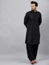 Men's Black Cotton Silk Blend Pyjama